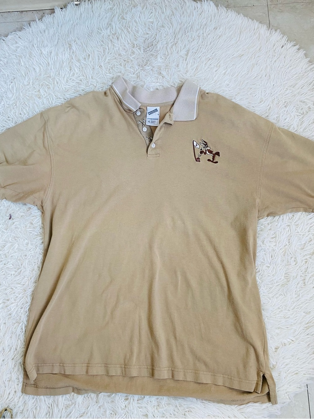Vintage Warners Bros Studio Store Wile E Coyote Golf Polo Shirt Men’s XL